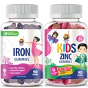 SUNNY SAM Zinkové gumy pro děti & Železné gumy pro dospělé, Železné vitaminy s vitaminem C