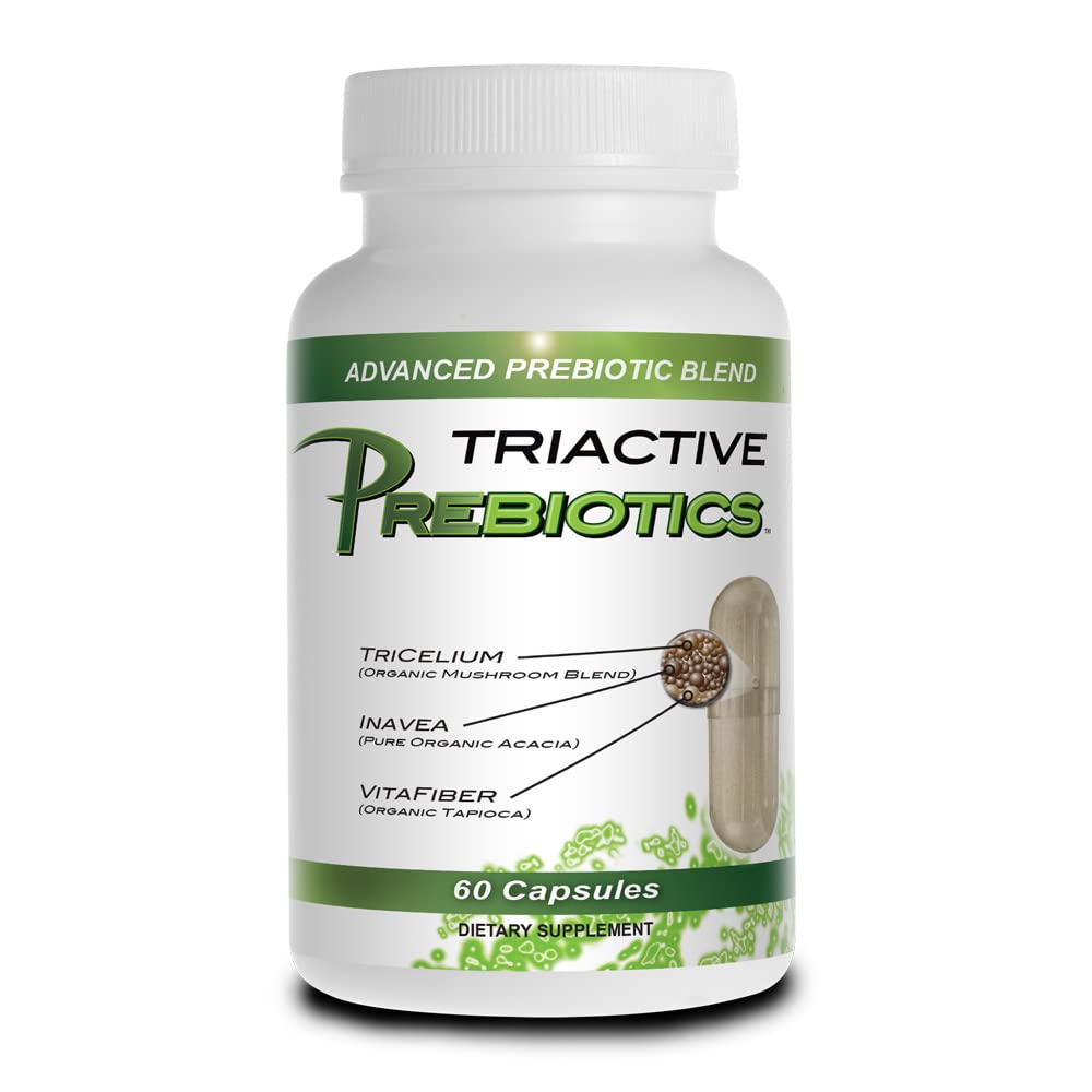 Prebiotické kapsle pro ženy a muže - Organic Prebiotics Supplement with Acacia Fiber, VitaFiber, Tricelium Mushroom Blend - Prebiotic Fiber Supplement for Gut Health, Digestion & Microbiome Support