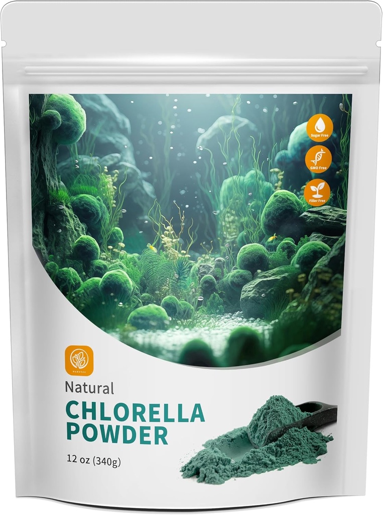 Chlorella prášek přírodní s 12 oz - Chlorofyl prášek, podporuje imunitní systém & funkce jater, Keep Youth, Vegan, bohaté na Vegan protein a vitaminy.