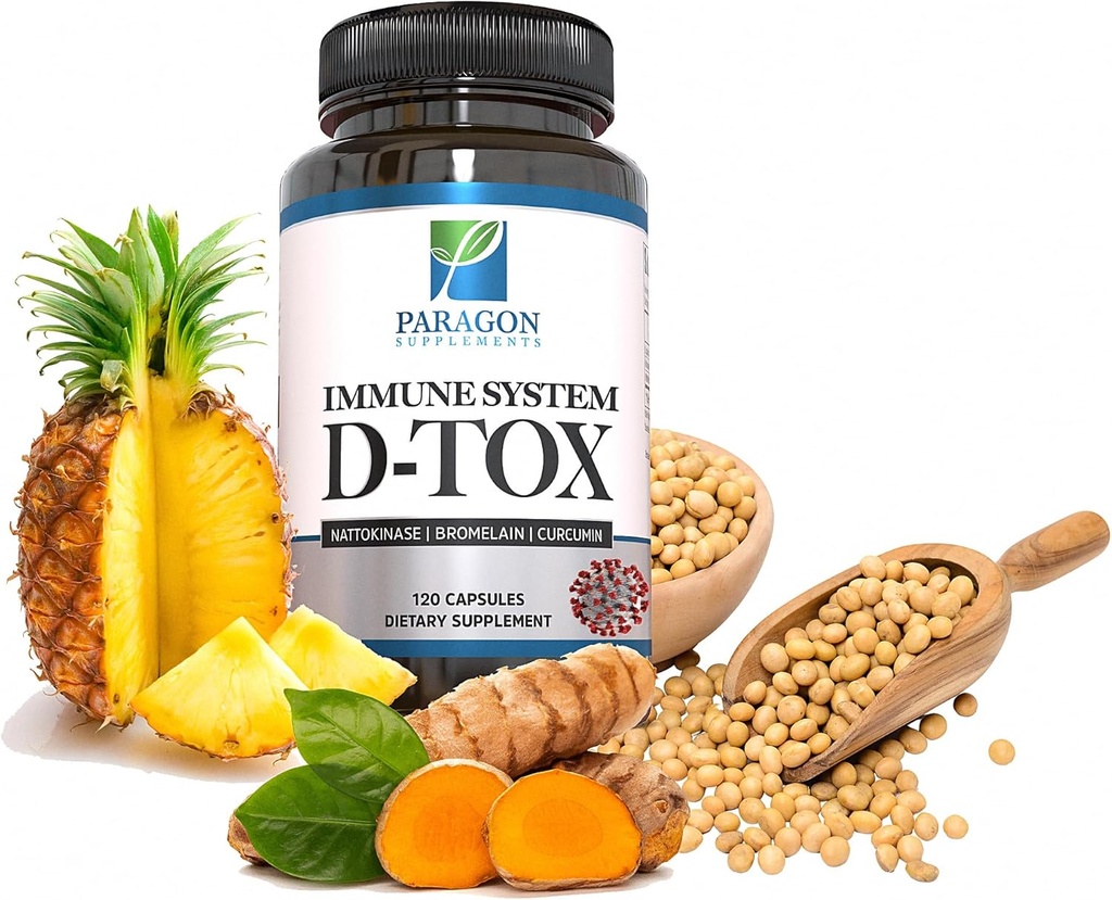 Spike Protein Odstranění - Původní Spike Detox Formule s Nattokinase, Bromelain & Curcumin - 3-in-1 doplněk imunitního systému - Non- GMO, Vegan, gluten- Free - Made in USA - 120 Kapsle (30 Day Supply)
