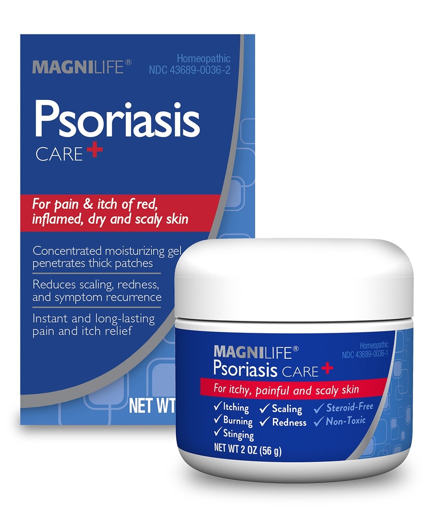MagniLife Psoriasis Care +, Natural Itch and Pain Relief, Moisturization Napomáhá snížit červenost, škálování a Flaking na těle & Skalp - Nevonící, Non- Toxický - 2oz