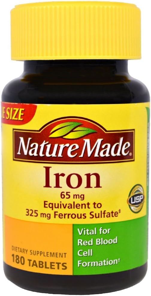 Nature Made Iron 65 mg tablety 180 ea (balení po 3)