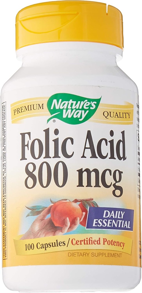 Cesta přírody kyselina listová - 800 mcg - 100 Kapsle, 100 Počet