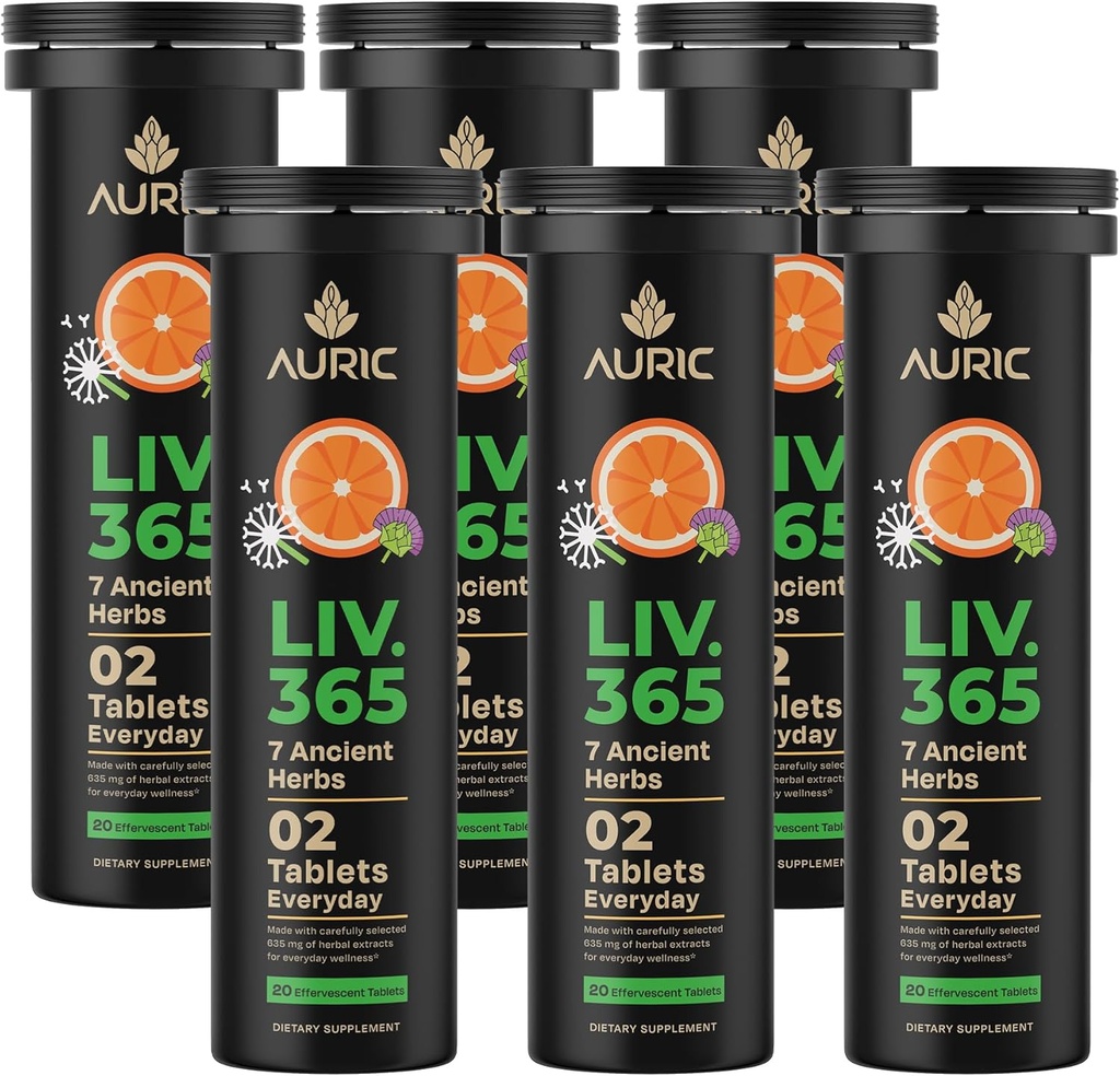 Auric Bylinné Podpora jater dodatek 124; Mléko Thistle (Silymarin), kurkuma, Česnek, Zázvor pro jater pokročilé Detox & Cleansing Formule pro aktivní játra 124; 120 Tablety 124; Plant based gluten- free