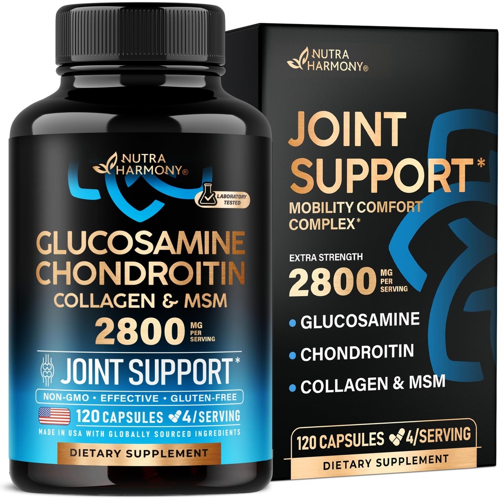 Glucosamine Chondroitin MSM Kolagen 124; FSA HSA Způsobilé 124; Společná podpora Dodatek 2800 mg Př
