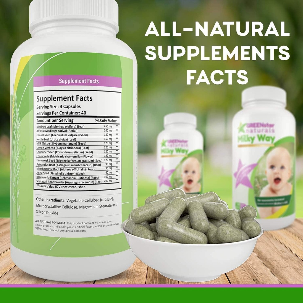 Kojení Doplněk Kojení Podpora pro zvýšené prsu Mléko, Kojení Dodatek Kapsle s Mléko Thistle Organic Fenugreek Seeds, Dýchací mléko Postnatální vitamin pro matky.