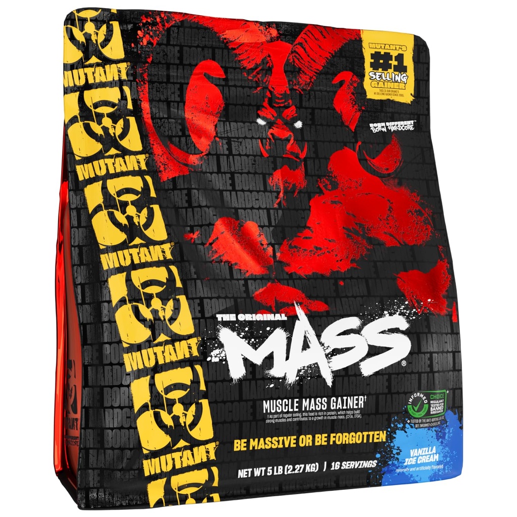 Mutantní hmotnost 124; hmotnost Gainer Protein Powder - vysoká Calirie Protein Powder pro svalovou hmotnost - Vanilla Ice Cream - 5 liber