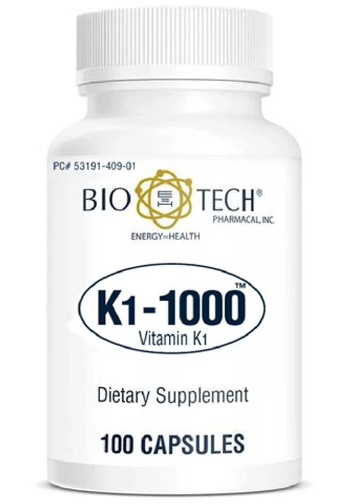 K1- 1000 (Vitamin K1) 100 Kapsle - 3 Pack - Bio- Tech Pharmacal