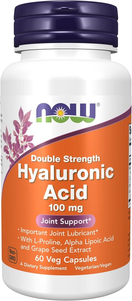 3 Lahvičky nyní potravin, HYALURONIC Acid 100MG 2X Plus 60 CAPS