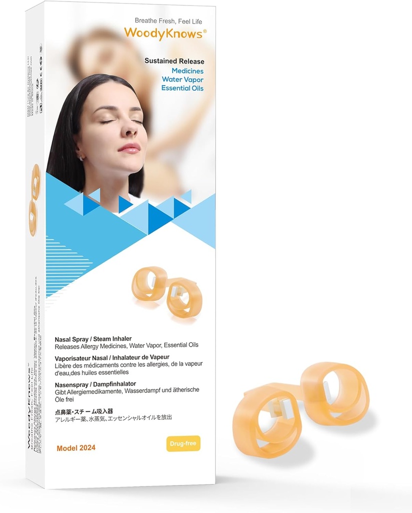WoodyKnows Nasal Spray / Parní inhalátor, Nový model DD Generické Nose Spray zařízení pro jemné, pohodlné, Long- Term Difusion γ Přenosné Essential Oil Diffuser (L 3Pack)