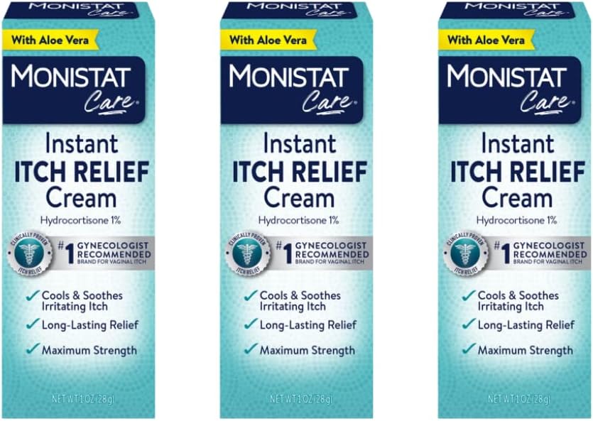 Monistat Care Instant Itch Relief Cream 124; Max Strength 124; Cools & Soothes 124; Balení květen Vary 124; 1 Ounce každé 124; Balení po 3