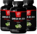 VIP VITAMINS Ginkgo biloba pro dospívající - Ginkgo Biloba Leaf 120mg - pro zdravou funkci mozku (3 lahve - 150 tobolek)
