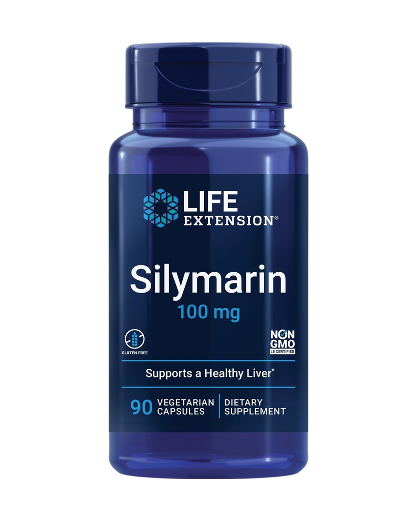 Life Extension Silymarin - Milk Thistle Extract - Podporuje zdraví jater - Gluten- Free, Non- GMO, Vegetarian - 90 Kapsle
