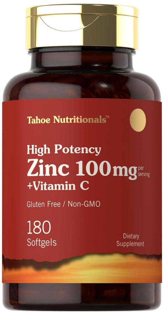 Carlyle zink dodatek 100mg s vitaminem C 124; 180 Softgels CLAS124; Non- GMO, gluten zdarma CLAS124; Tahoe Nutritionals