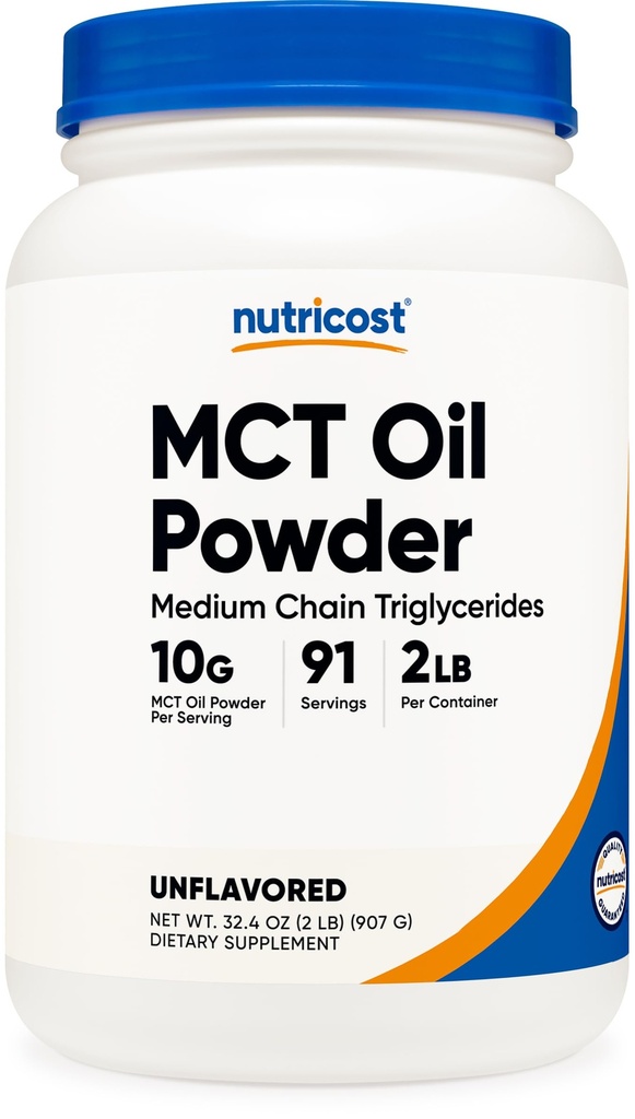 Nutricost Premium MCT Oil Powder - Nejlepší pro Keto, Ketosis a Ketogenní diety - Non-GMO a gluten Free... (2 LB (bez příchutí))