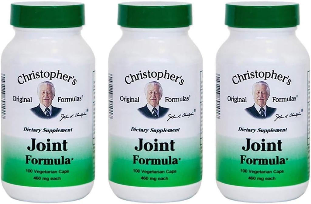 Christopher 's Original Recepty Joint Formule - 100 Vegetariánských kapslí - Synergistická bylinná směs pro společnou podporu - Made in The USA - Balení 3