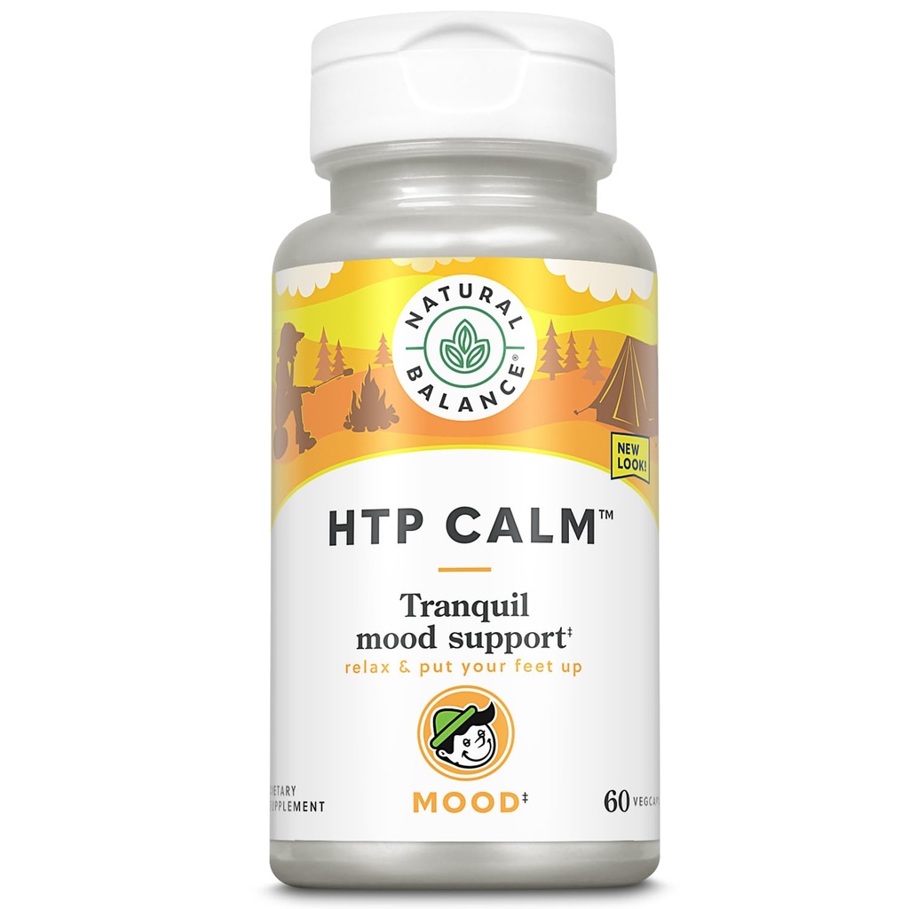 Natural Balance HTP Klid 124; Bylinný dodatek pomáhá podporovat mood, Relaxation & Stress 124; Vitamin B-6, Kava Kava & St. Johns Wort 124; 60 Caps