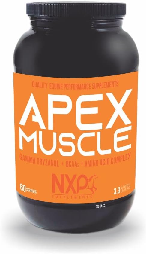 APEX Muscle, Body & Strength Builder for Horses - Energy, Endurance, Stamina, Recovery Support - Gamma Oryzanol BCAA Amino Acids Lysin Carnitin L- Arginin AKG 3.3 lb (60 Služeb)