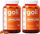 Goli imunitní vitamin Gummy - 120 Počet - Elderberry, Vitamin C, D & Zinek, Vegan, Non- GMO, Gluten- Free & Gelatin- Free, Balení 2