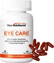 Eye Care Softgels, Lutein, Zeaxanthin, Astaxantin, Hyaluronic acid, Omega 3 (EPA, DHA), zinek, měď, vitamin C & E, 60 Counts - 60 Day Supply