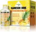 GREENLIONS 7- in-1 Magnesium Citrát Liquid, Magnesium Citrát Doplňky nápoje s 280mg hořčíku, zinek, bromelain, vitamin C D3 B6, Muscle & Sleep Support for Kids & Adult, 1 f.Oz (10Pcs)