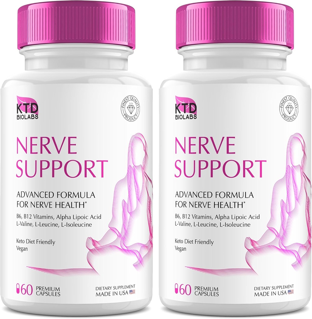 Balení 2 Nerve Spasitel pro neuropatii 828mg, Advanced Nerve Support Supplementary, Reew pro zdravé nohy, Nejlepší Regen s Alpha Lipoic Acid, Vitamíny D, B6, B12-60 Kapsle