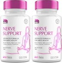 Balení 2 Nerve Spasitel pro neuropatii 828mg, Advanced Nerve Support Supplementary, Reew pro zdravé nohy, Nejlepší Regen s Alpha Lipoic Acid, Vitamíny D, B6, B12-60 Kapsle