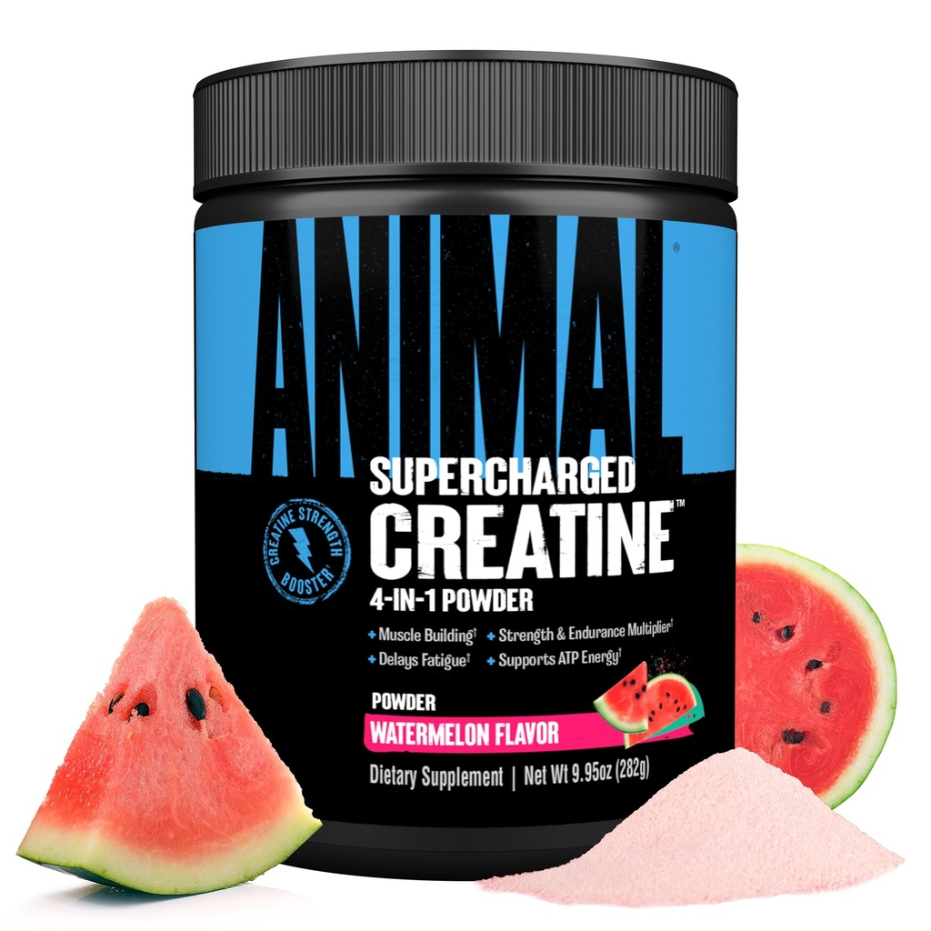 Zvířecí supernabitý Creatin Powder - Ochucené stvoření Monohydrát Vylepšený Betaine Bezvodý, PurpleForce & Senactiv, Síla, Vytrvalost, Muscle Recovery pro muže a ženy - Meloun, 300g