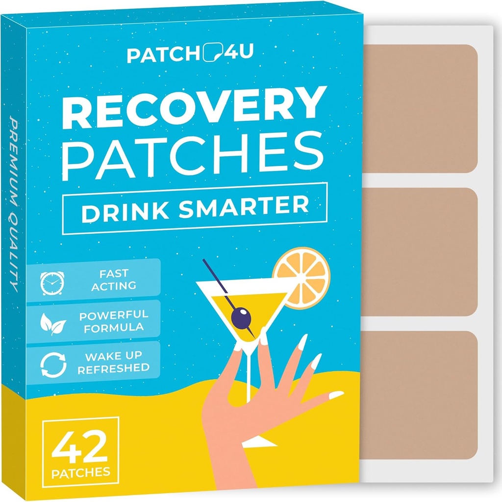Party Recovery Patches 42 Pack - Wake Up Refreshed & Energized with our 100% Natural Ingredients Patch - Skin- Friendly & Waterproof - Aplikovat před pitím - Vylepšený ranní vzorec