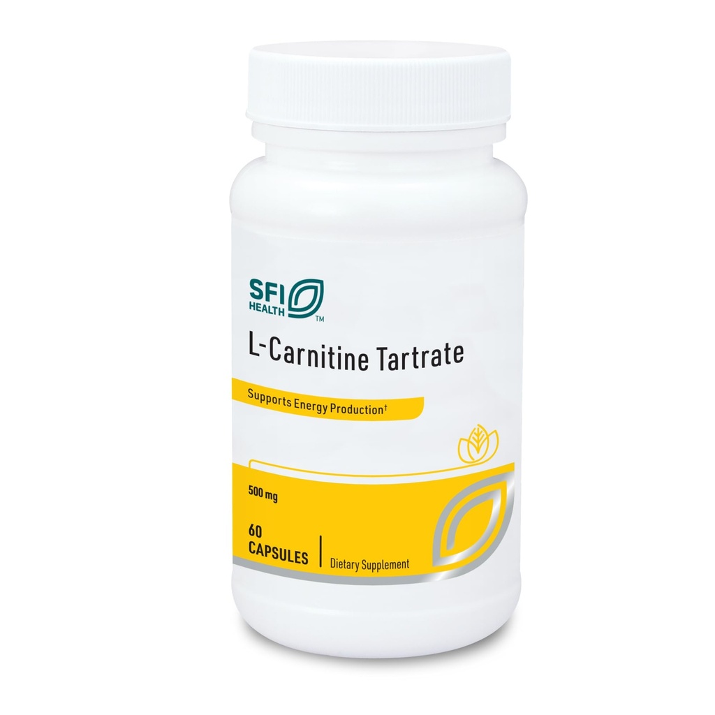 Klaire Labs SFI Health L- karnitin- tartarát - 500 mg aminokyseliny stabilizované L- karnitin - No Synthetic D- karnitin (60 tobolek)