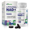 900 mg Lipozomální NAD + Doplněk k Trans Resveratrol 300 mg, Nahrazuje NMN, Superior Absorpce, True NAD Plus Dodatek pro opravy a posílení DNA NAD +, Stárnoucí obrana, Energie, Dlouhověkost, 60 Softgels