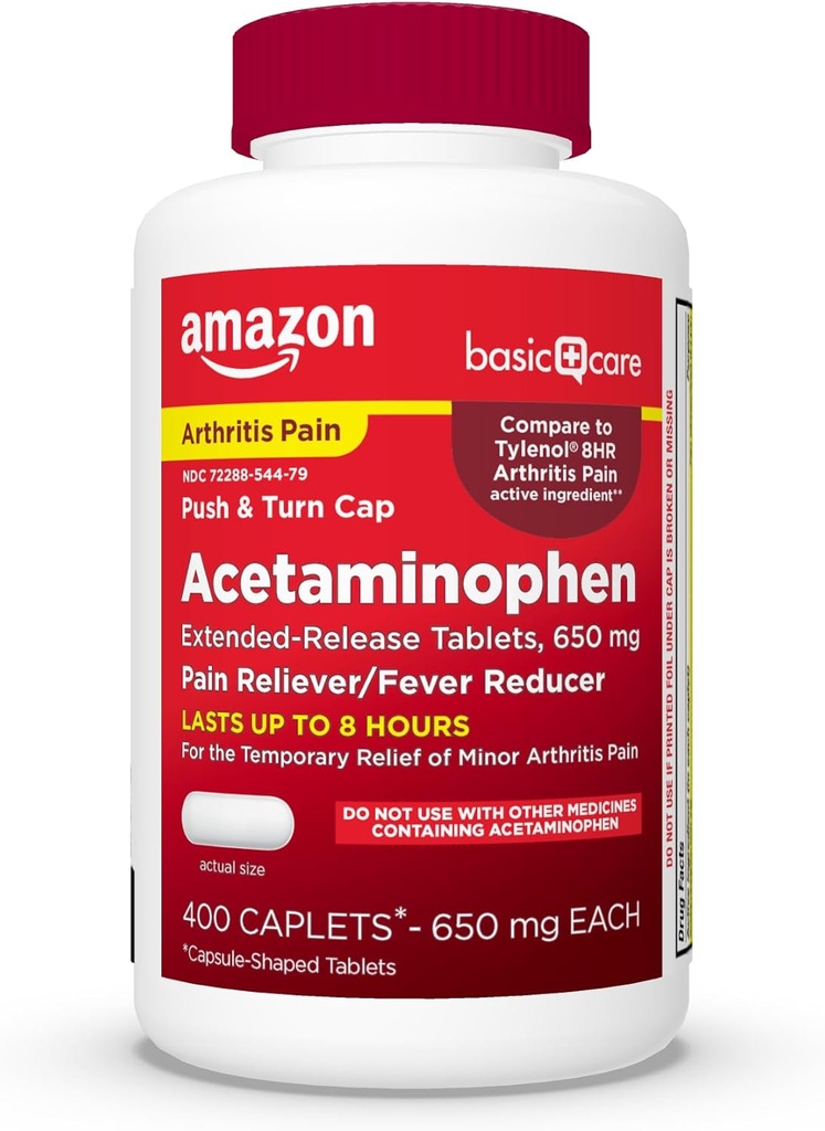 Základní péče Acetaminofen Extended- Release Tablety, 650 mg, Artritida Bolest, 400 Počet