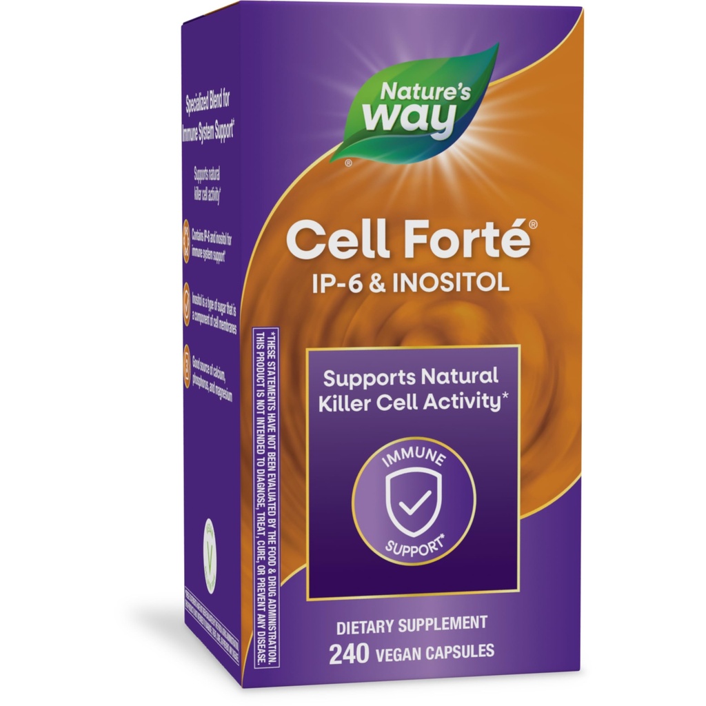 Nature 's Way Cell Forté IP-6 & Inositol Imunitate Support Supplement with Calcium, Fosfor, and Magnesium *, Gluten- Free, Vegan, 240 Kapsle (Balení květen Vary)