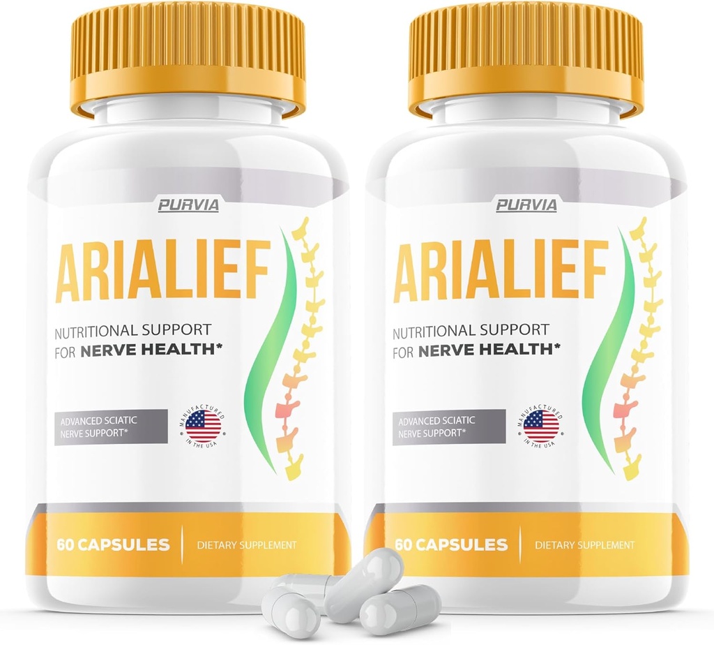 (2 Pack) Arialief Kapsle Sciatica - Oficiální Formula - Arialief Vitamin dodatek Pokročilá síla Formule, Arialief Kapsle Nutriční Podpora Maximální síla Celkově Wellness (120 Kapsle)