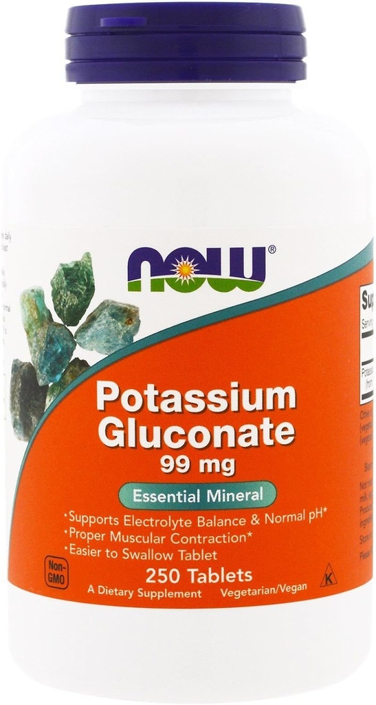 Nyní Foods Draslík Gluconate 99 miligramů - 250 tablet