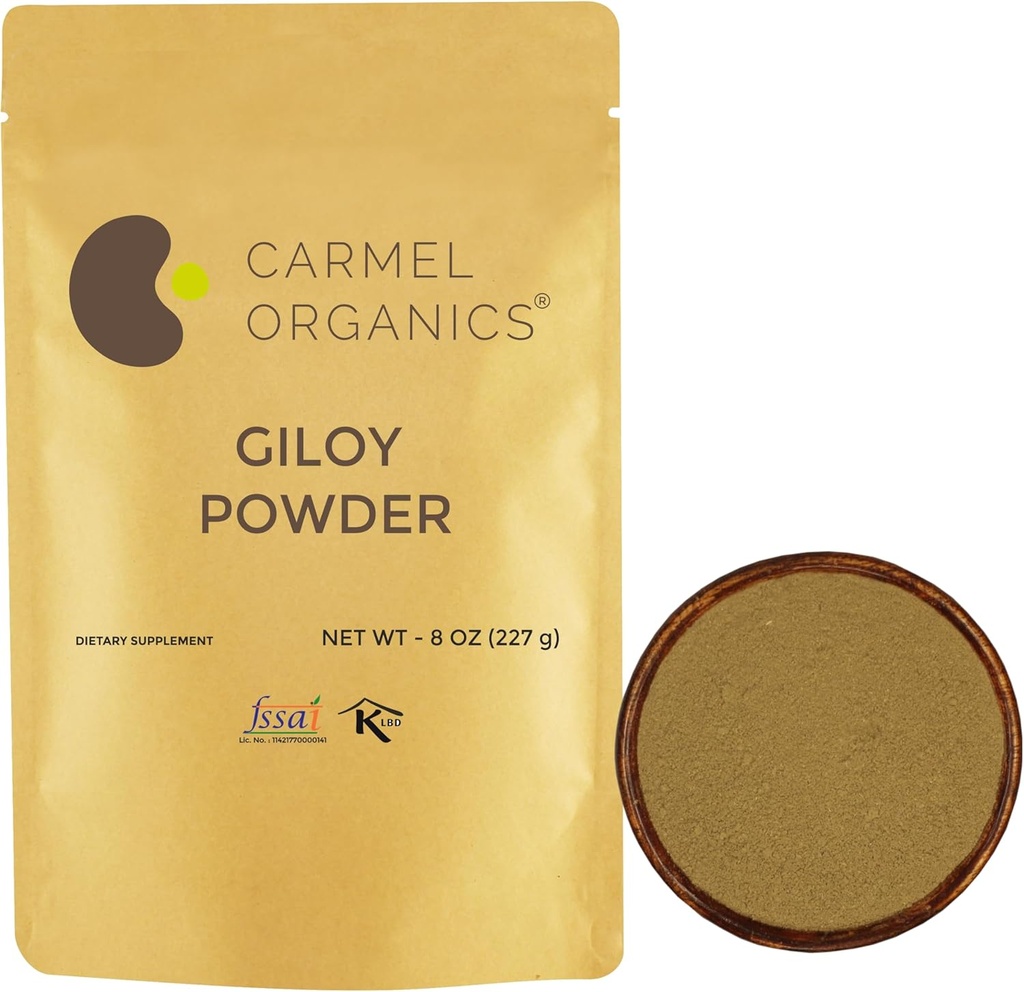 CARMEL ORGANICS Giloy Stem Powder (8 Ounce or 0.5 LBS (Pack of 1))