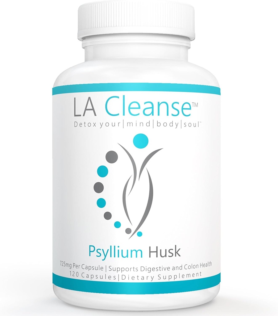 Psylium Husk Fiber Supplement Kapsle - 120 Počet - 725mg Psylium Husk Kapsle pro kompletní stravovací zdraví a hubnutí - Základní dietní doplňky