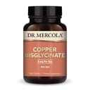 Dr. Mercola Copper Bisglycinate, 90 Servings (180 tablet), Dietní doplňky, 8 mg per day, Mini Tabs, Podporuje celkové zdraví, non GMO