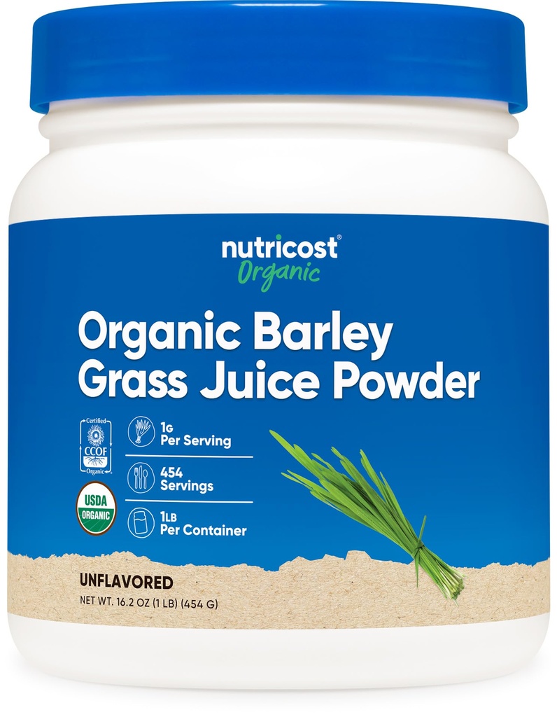 Nutricost Organic Barley Grass Juice Powder (1 LB) (Neochucený)