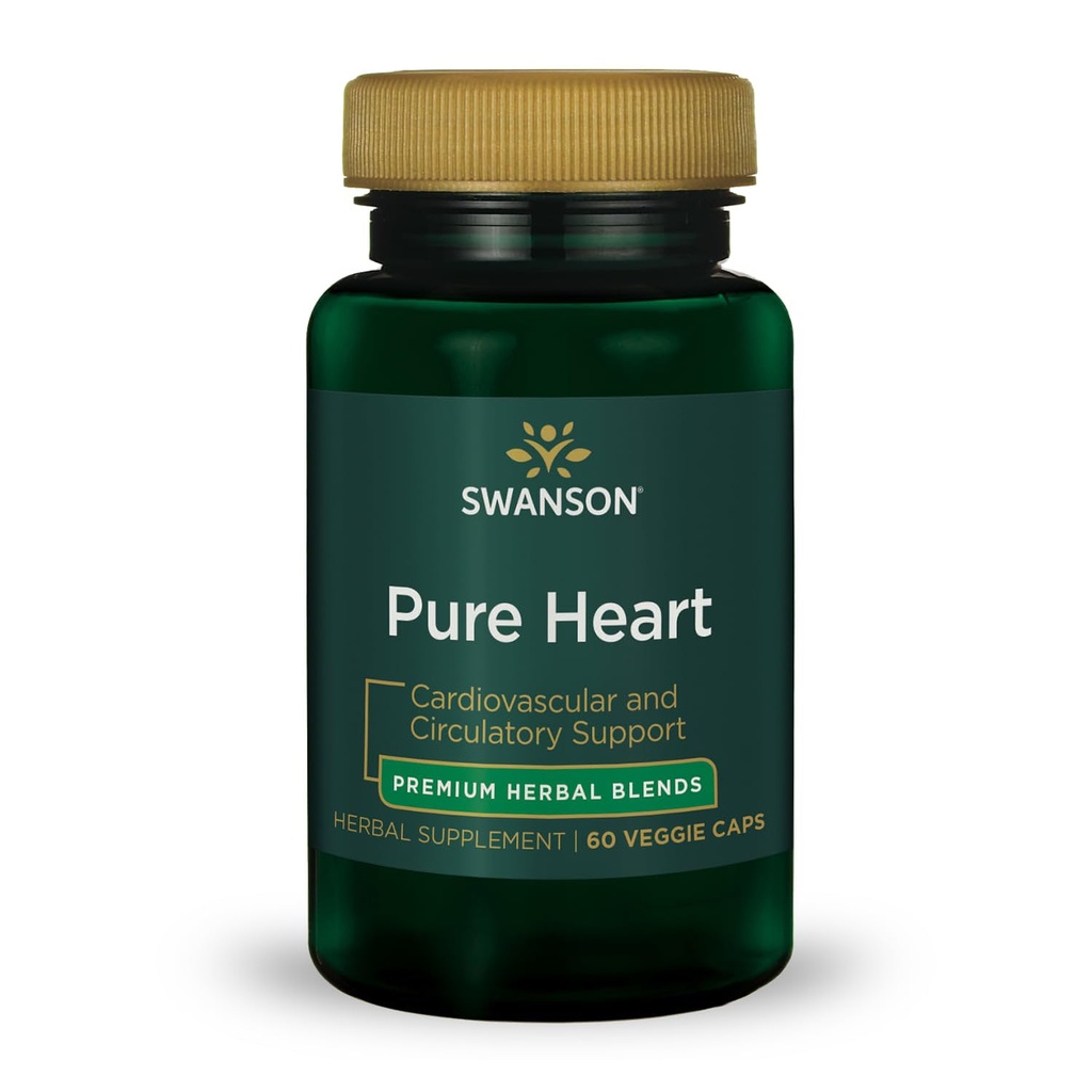 Swanson Čisté srdce Kardiovaskulární cirkulační zdraví Antioxidant Resveratrol krevní tlak Cholesterol Support Bylinné doplňky 60 Veggie Kapsle (Veggie Caps) Vegan