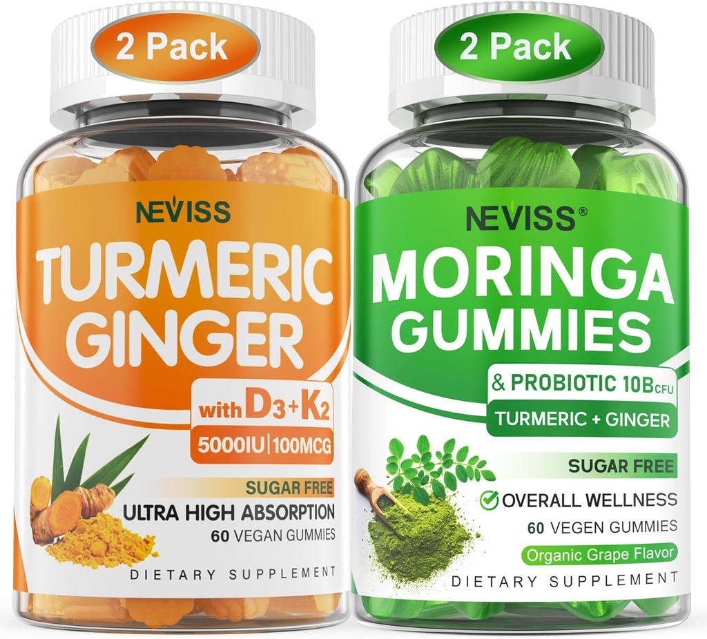 2 balení Kurkumové zázvorové žvýkačky + 2 balení Moringa gumové