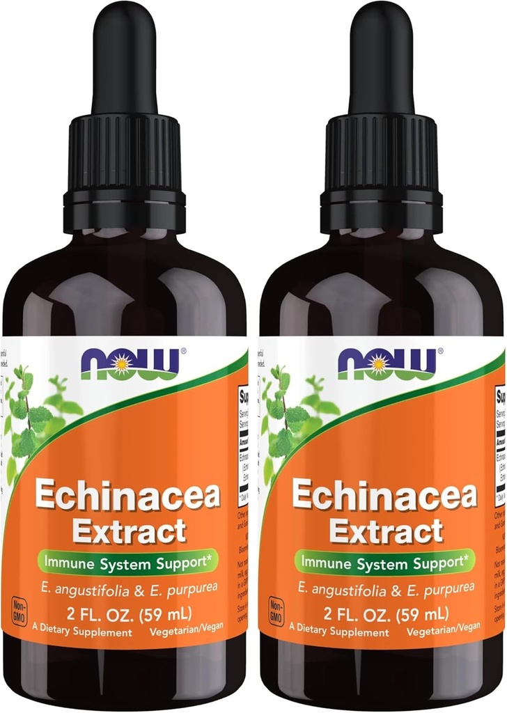 Nyní doplňky, Echinacea Extract Liquid s kapátkem, Podpora imunitního systému *, 2-Ounce (Balení po 2)