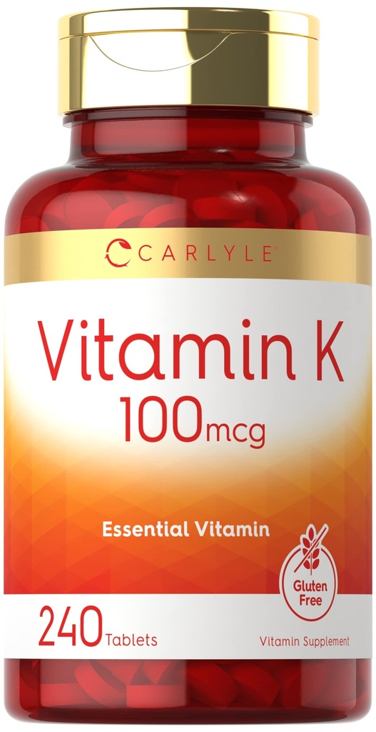 Carlyle Vitamin K 100 mcg IR 124; 240 tablet IR 124; Vegetarian, Non-GMO, Gluten Free IR 124; Vitamin K dodatek