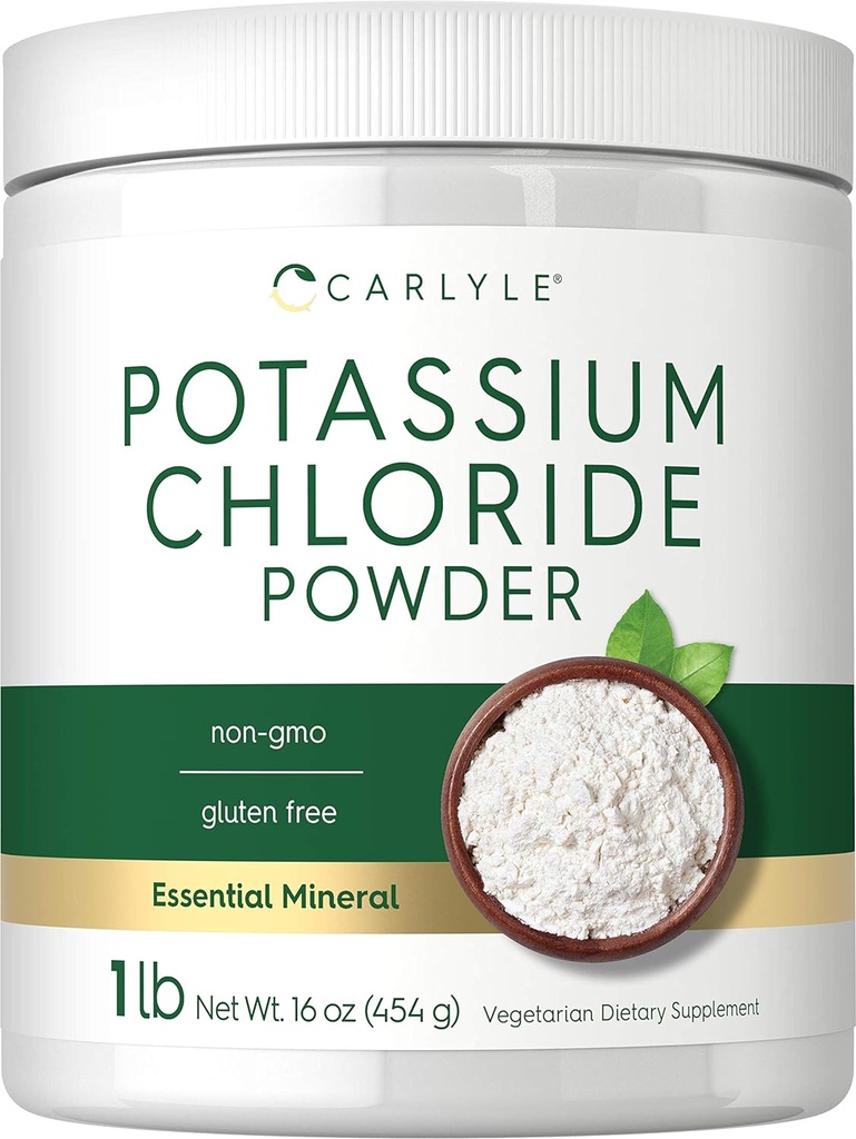 Carlyle Chlorid draselný Prášek dodatek 16 oz 124; Potraviny stupeň 124; Salt Substitute CLAND124; Vegan, Vegetarian, Non- GMO, gluten zdarma
