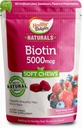 Zdravé pochoutky Naturals, Biotin měkké Chews, podporuje Lustrous vlasy, zářící kůže a silné nehty, Delicious Wild Berry Flavor, 30 Počet