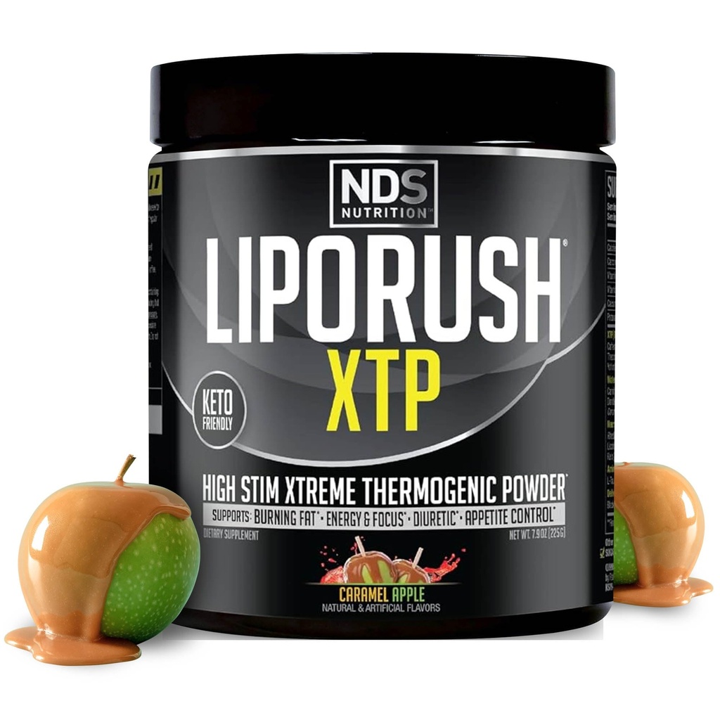 NDS Nutrition XTP termogenní spalovač tuků s L- karnitin - Energy, Focus, a Appetite Control - Extreme termogenní spalování tuků Powder Weight - Karamel Apple (45 Servings)