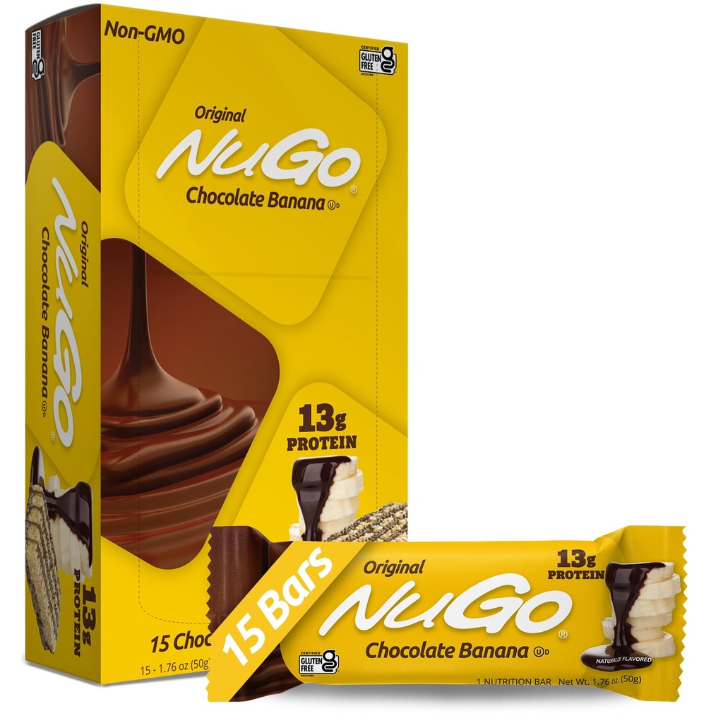 Nugo protein bar, čokoláda banana, 13g protein, gluten zdarma, 15 Počet