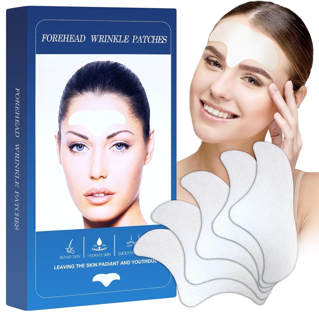 Přední vrásky Záplaty 12Pcs - Obličejové vrásky Záplaty pro antivrásky, Anti- vrásky s Aloe Collagen & Vitamin E, Přední vrásky Léčba žen