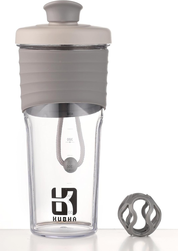 2. generace Shaker láhev pro protein s míchací koule - ideální pro cvičení a venkovní použití, 24-Ounces syrovátkové protein Shaker s jasným měřením (Gray)