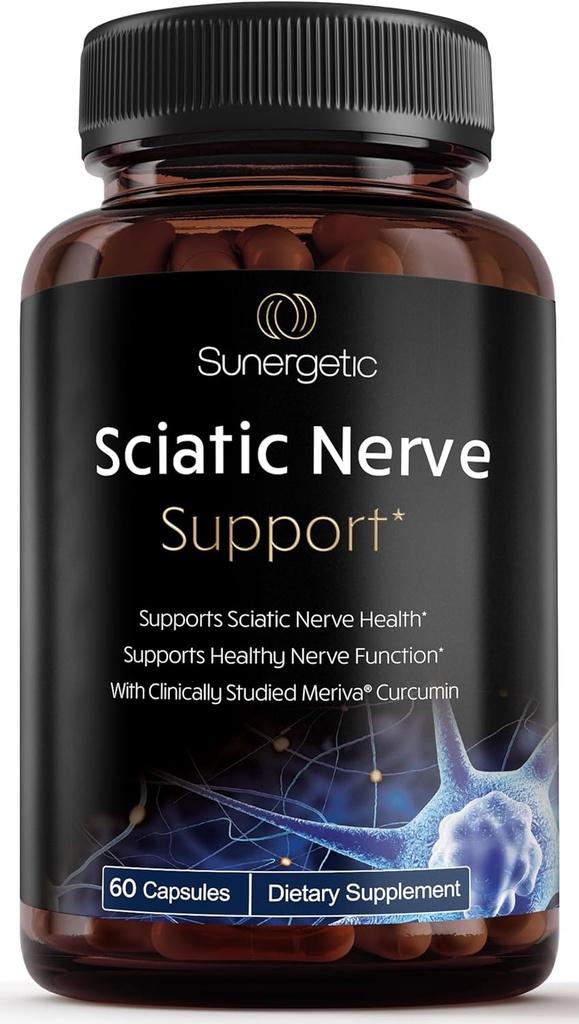 Supplement - Sciatic Nerve Supplement with Benfotaimine, Alpha Lipoic Acid (ALA) & Meriva Turmeric - Podporuje Sciatic Nerve Health & Joint Comfort - 60 Kapsle
